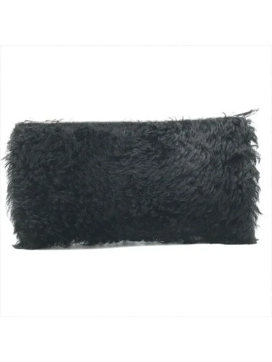 Balenciaga Logo Leather Farm Mouton Clutch Second Black - Picture 2 of 10